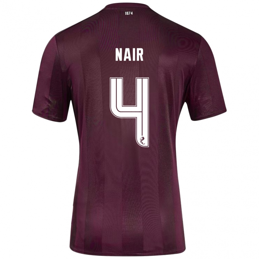 Kinder Kenzi Nair #4 Burgundrot Heimtrikot Trikot 2024/25 T-Shirt Österreich