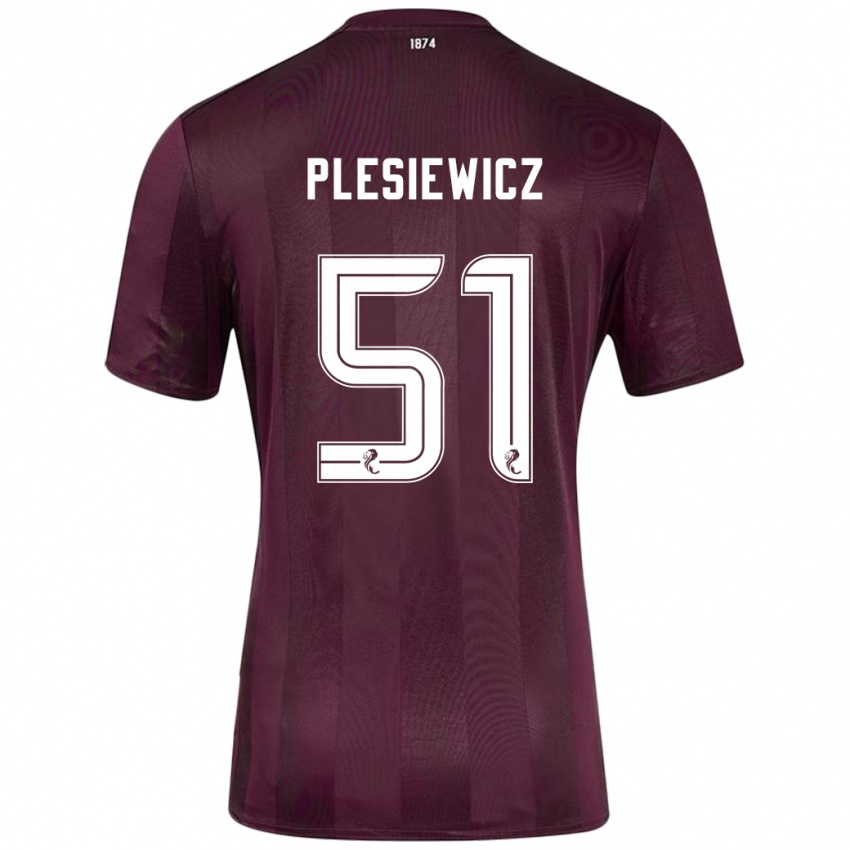 Kinder Szymon Plesiewicz #51 Burgundrot Heimtrikot Trikot 2024/25 T-Shirt Österreich