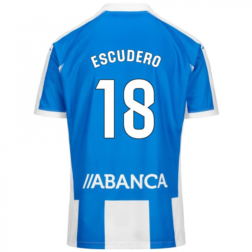 Kinder Sergio Escudero #18 Blau Weiß Heimtrikot Trikot 2024/25 T-Shirt Österreich