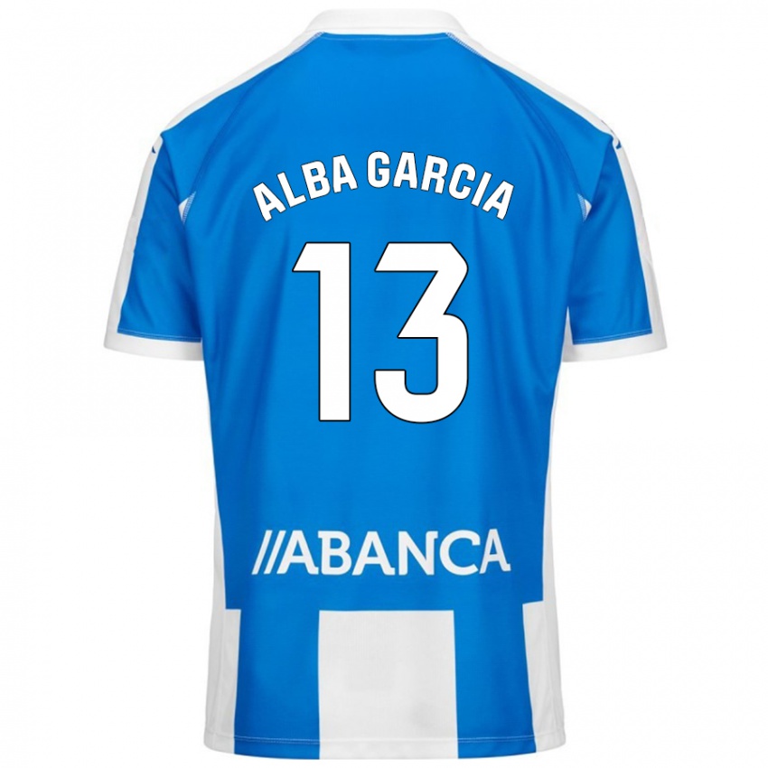 Kinder Lucía Alba García #13 Blau Weiß Heimtrikot Trikot 2024/25 T-Shirt Österreich