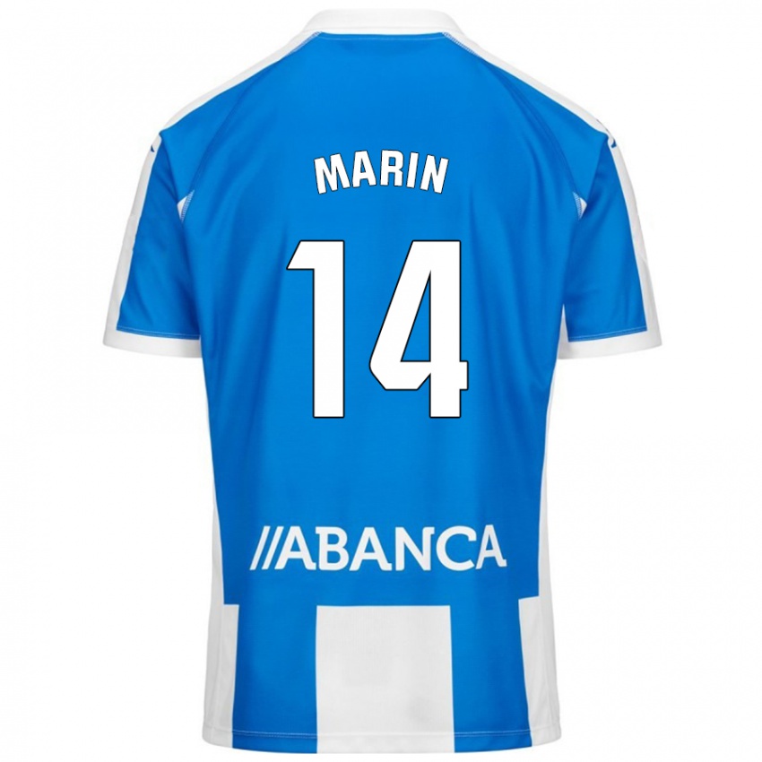 Kinder Ainhoa Marín #14 Blau Weiß Heimtrikot Trikot 2024/25 T-Shirt Österreich