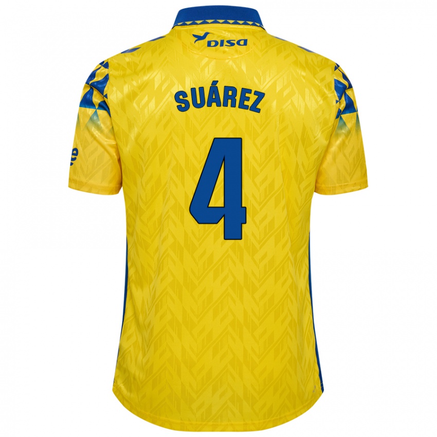 Kinder Alex Suárez #4 Gelb Blau Heimtrikot Trikot 2024/25 T-Shirt Österreich