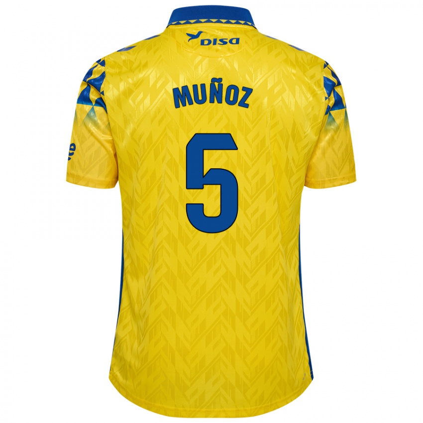 Kinder Javi Muñoz #5 Gelb Blau Heimtrikot Trikot 2024/25 T-Shirt Österreich