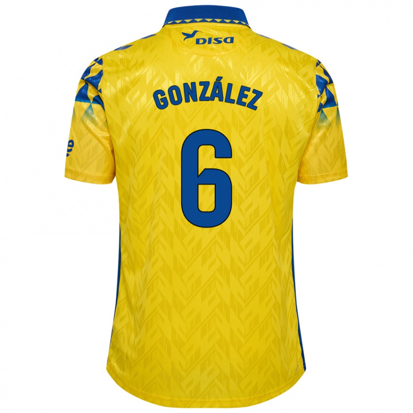 Kinder Fabio González #6 Gelb Blau Heimtrikot Trikot 2024/25 T-Shirt Österreich