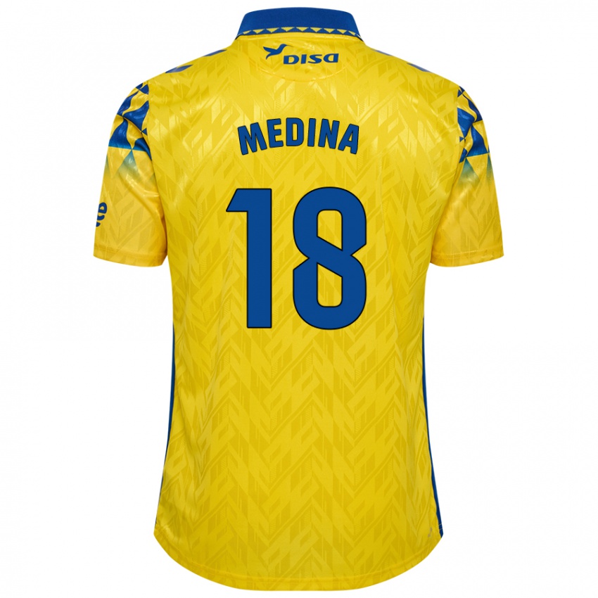 Kinder Iván Medina #18 Gelb Blau Heimtrikot Trikot 2024/25 T-Shirt Österreich