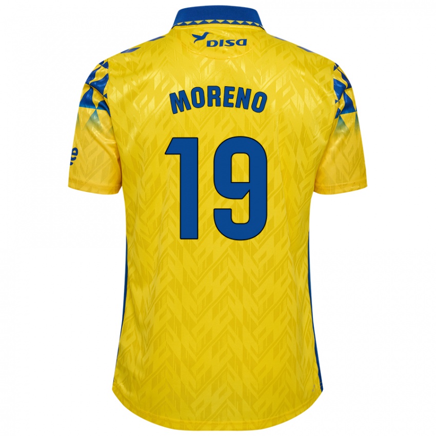 Kinder Fernando Moreno #19 Gelb Blau Heimtrikot Trikot 2024/25 T-Shirt Österreich