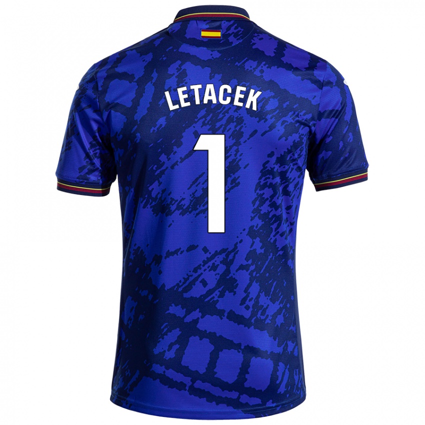 Kinder Jiri Letacek #1 Dunkleres Blau Heimtrikot Trikot 2024/25 T-Shirt Österreich