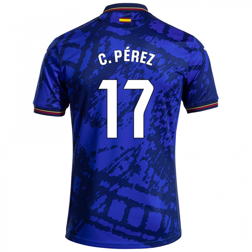 Kinder Carles Perez #17 Dunkleres Blau Heimtrikot Trikot 2024/25 T-Shirt Österreich