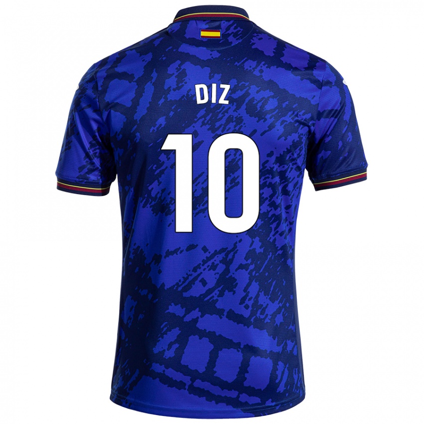 Kinder Rafa Diz #10 Dunkleres Blau Heimtrikot Trikot 2024/25 T-Shirt Österreich