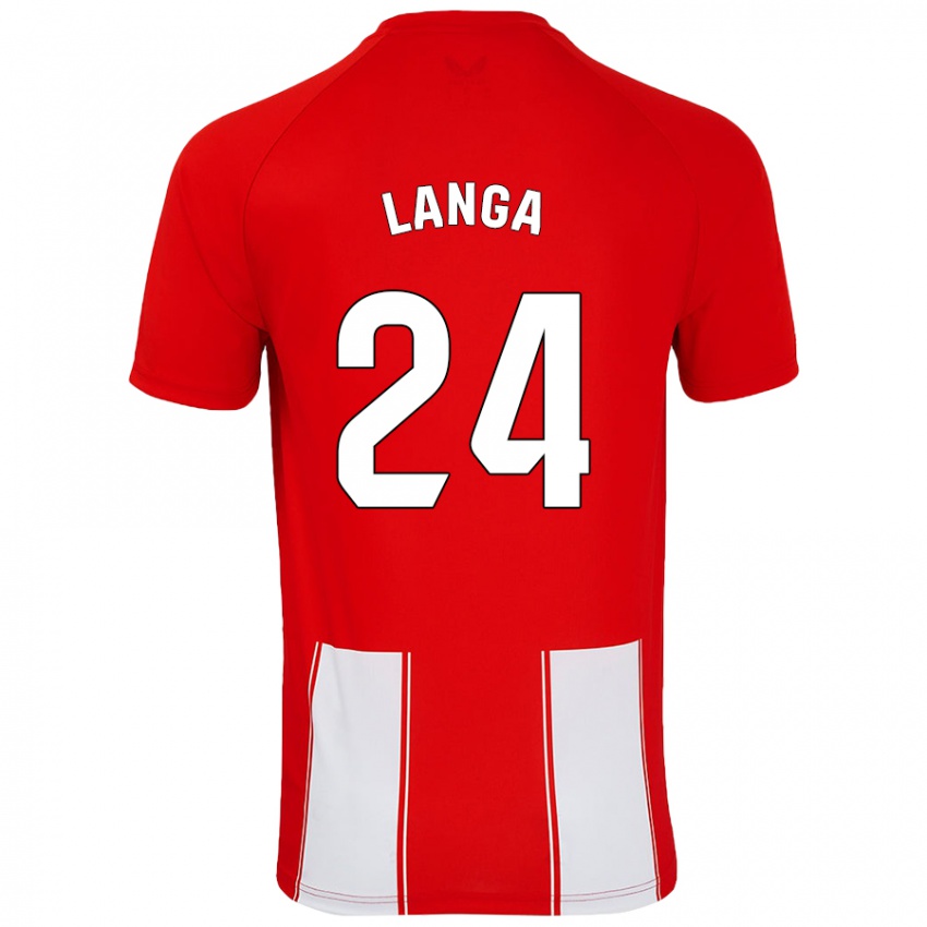 Kinder Bruno Langa #24 Rot Weiß Heimtrikot Trikot 2024/25 T-Shirt Österreich