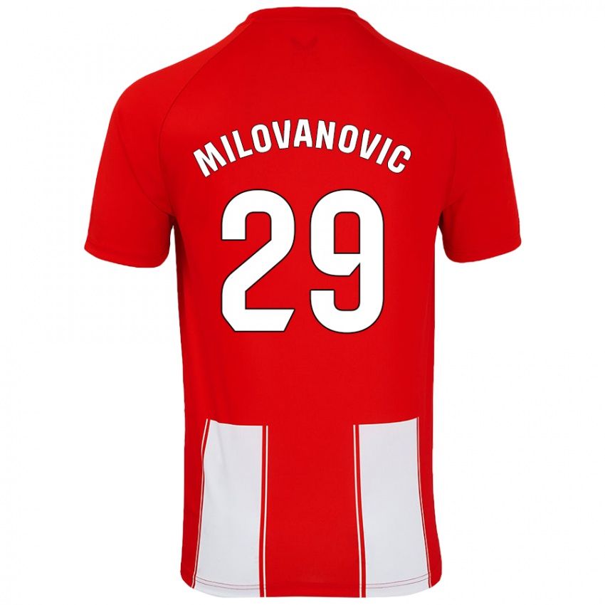 Kinder Marko Milovanovic #29 Rot Weiß Heimtrikot Trikot 2024/25 T-Shirt Österreich