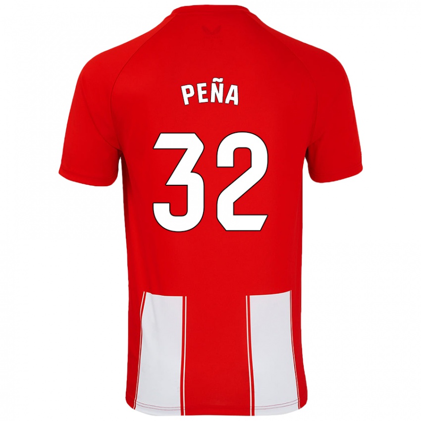 Kinder Marcos Peña #32 Rot Weiß Heimtrikot Trikot 2024/25 T-Shirt Österreich