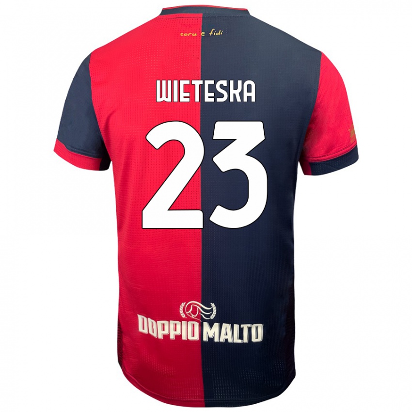 Kinder Mateusz Wieteska #23 Rot Dunkleres Blau Heimtrikot Trikot 2024/25 T-Shirt Österreich