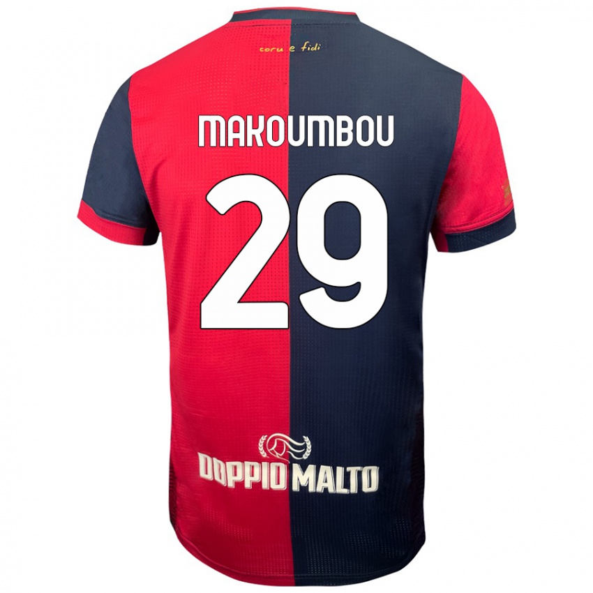 Kinder Antoine Makoumbou #29 Rot Dunkleres Blau Heimtrikot Trikot 2024/25 T-Shirt Österreich