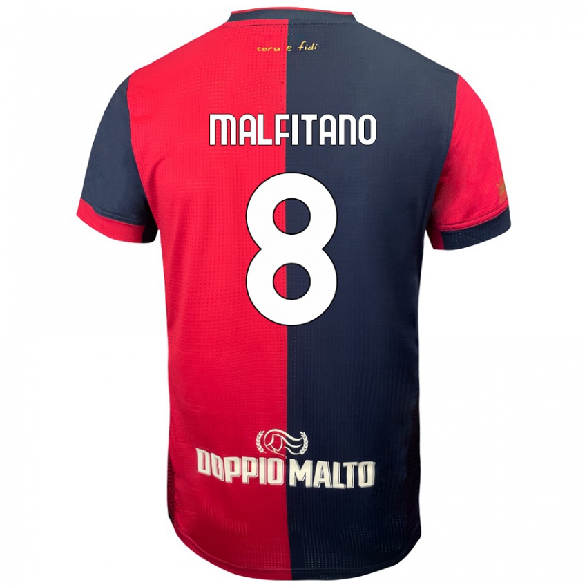 Kinder Roberto Malfitano #8 Rot Dunkleres Blau Heimtrikot Trikot 2024/25 T-Shirt Österreich