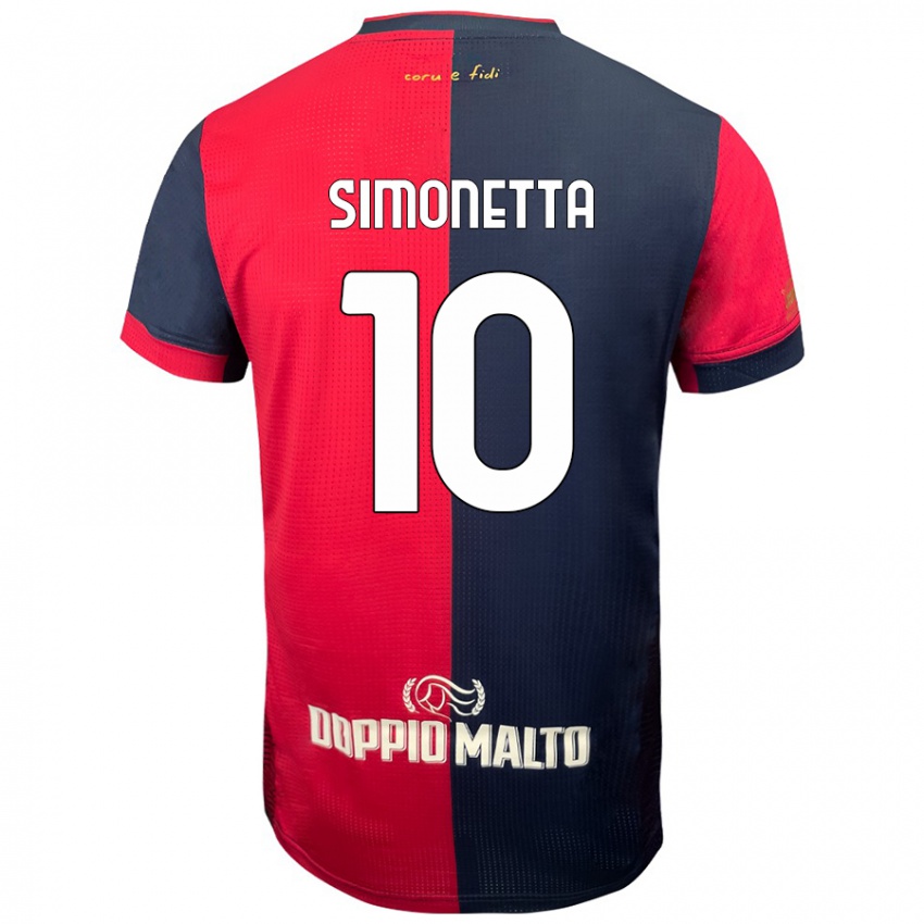 Kinder Jacopo Simonetta #10 Rot Dunkleres Blau Heimtrikot Trikot 2024/25 T-Shirt Österreich