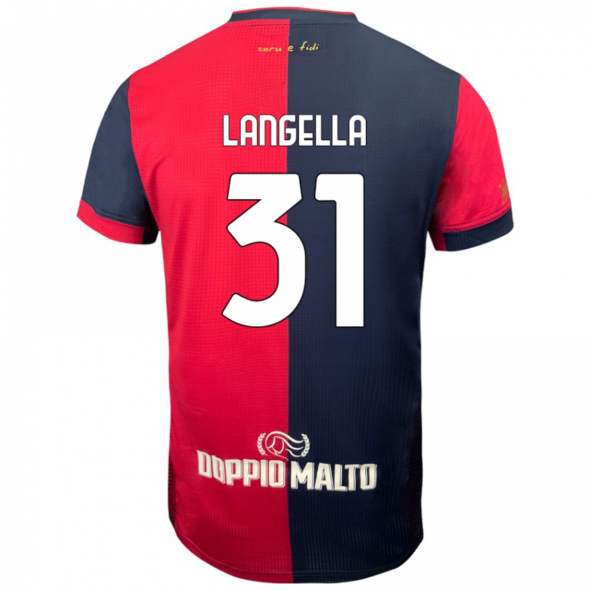 Kinder Matteo Langella #31 Rot Dunkleres Blau Heimtrikot Trikot 2024/25 T-Shirt Österreich