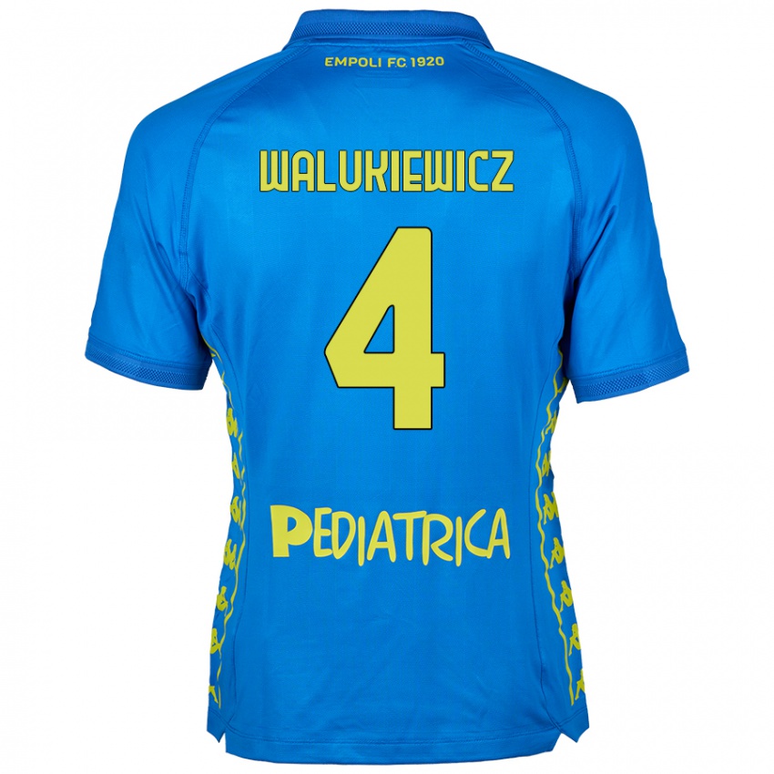 Kinder Sebastian Walukiewicz #4 Blau Heimtrikot Trikot 2024/25 T-Shirt Österreich