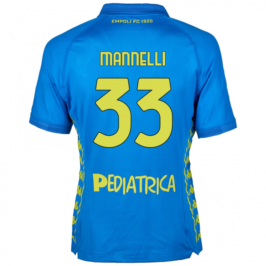 Kinder Matteo Mannelli #33 Blau Heimtrikot Trikot 2024/25 T-Shirt Österreich