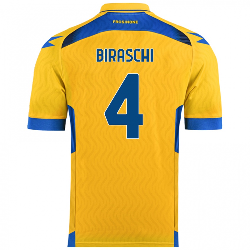 Kinder Davide Biraschi #4 Gelb Heimtrikot Trikot 2024/25 T-Shirt Österreich