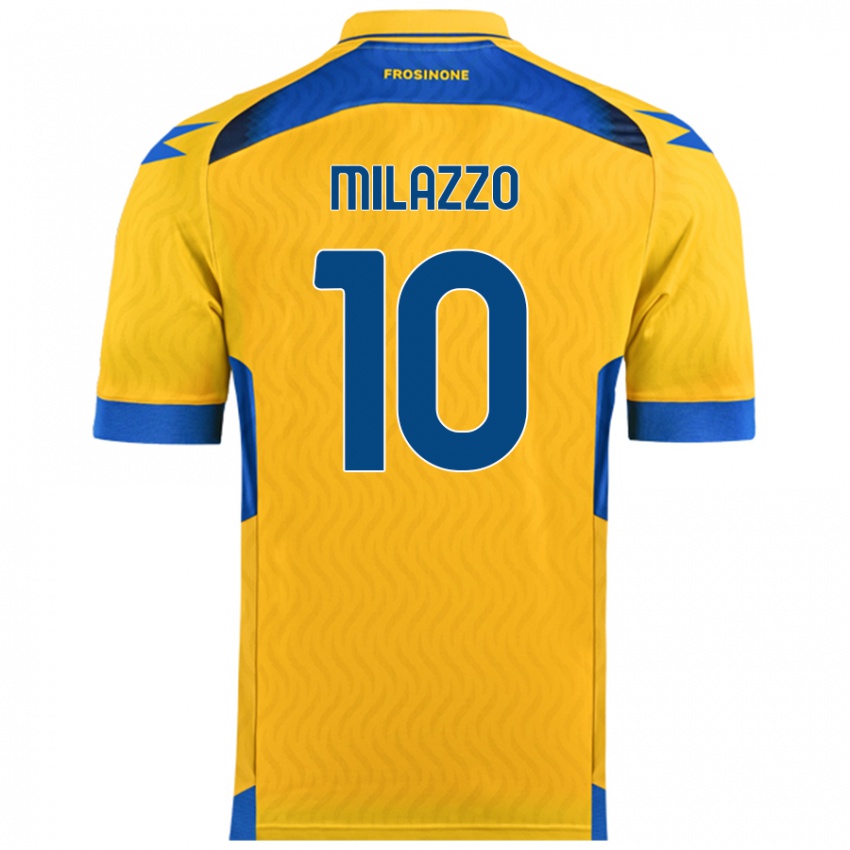 Kinder Simone Milazzo #10 Gelb Heimtrikot Trikot 2024/25 T-Shirt Österreich