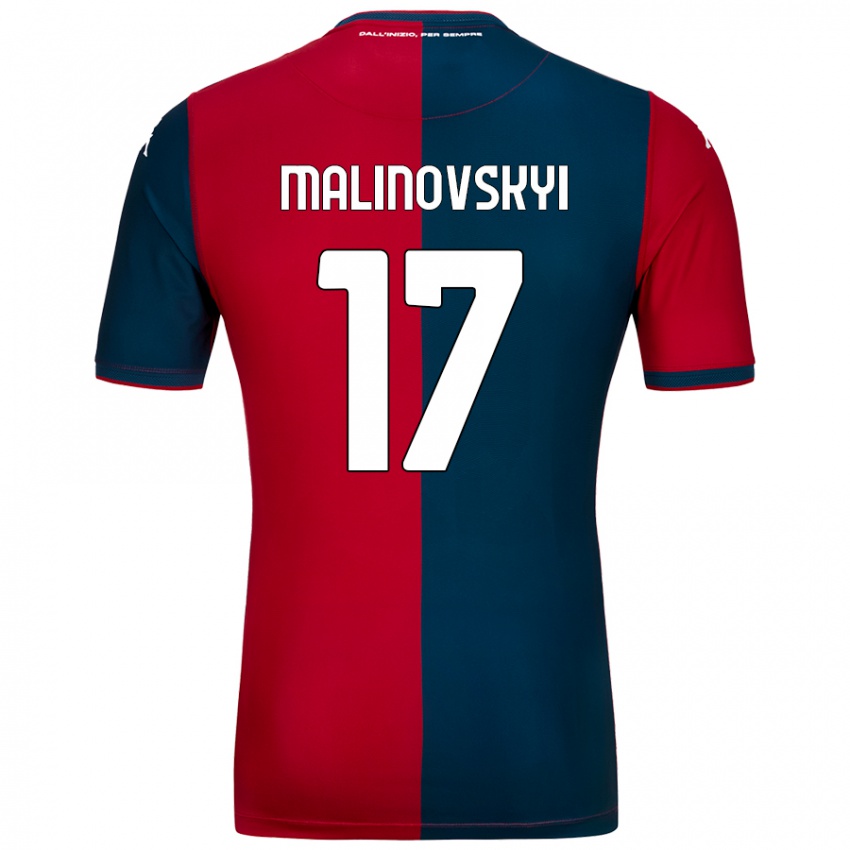 Kinder Ruslan Malinovskyi #17 Rot Dunkelblau Heimtrikot Trikot 2024/25 T-Shirt Österreich