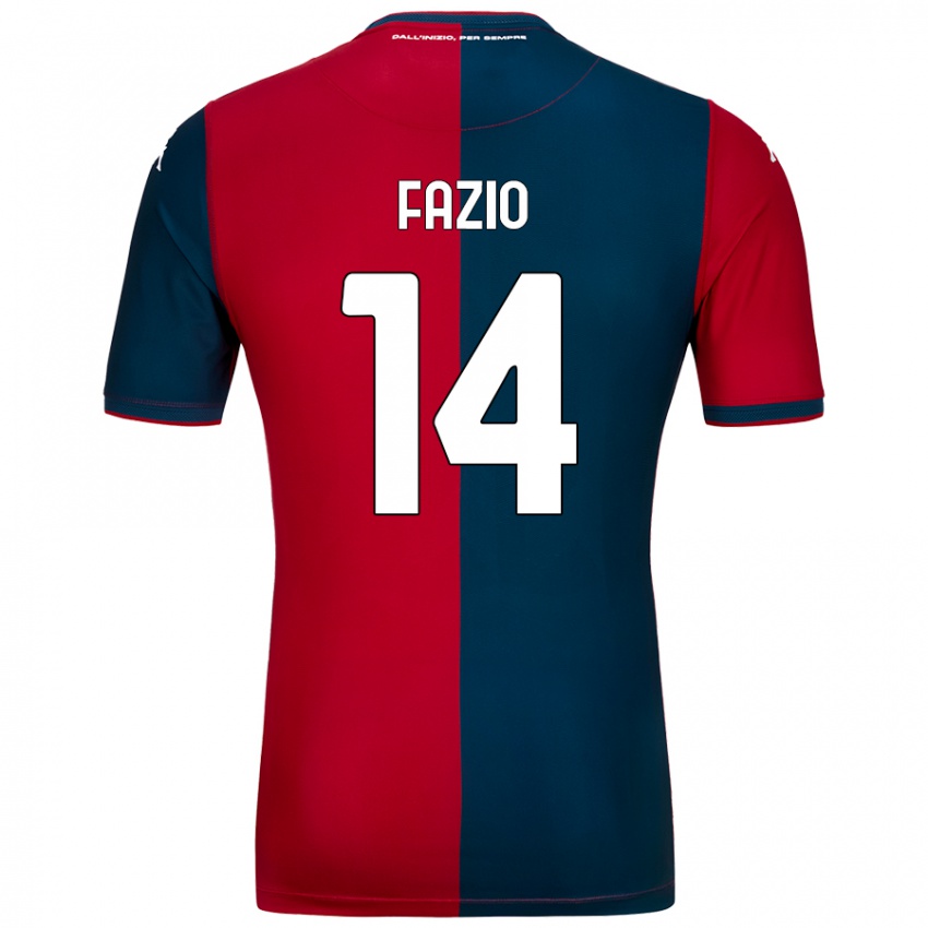 Kinder Tommaso Fazio #14 Rot Dunkelblau Heimtrikot Trikot 2024/25 T-Shirt Österreich