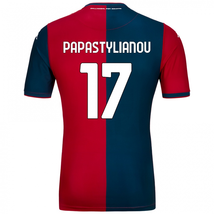 Kinder Lysandros Andreas Papastylianou #17 Rot Dunkelblau Heimtrikot Trikot 2024/25 T-Shirt Österreich