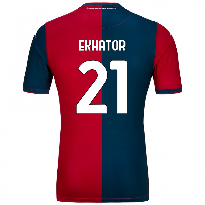 Kinder Jeff Ekhator #21 Rot Dunkelblau Heimtrikot Trikot 2024/25 T-Shirt Österreich