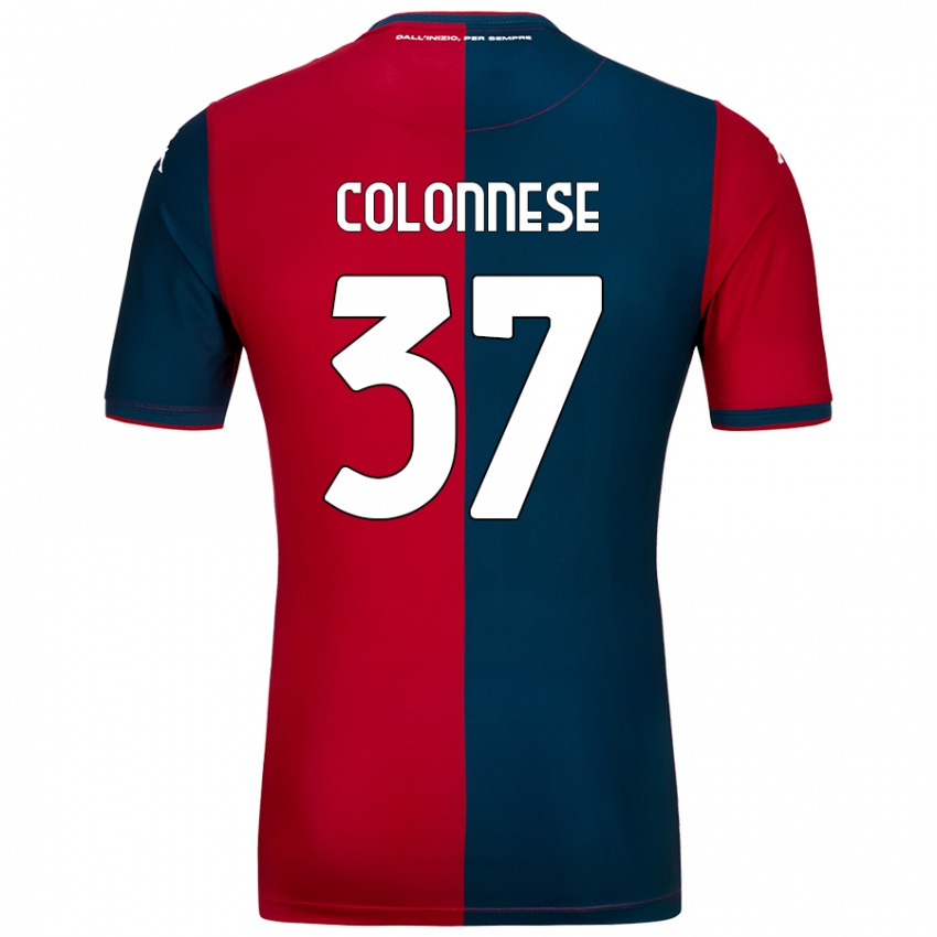 Kinder Lorenzo Colonnese #37 Rot Dunkelblau Heimtrikot Trikot 2024/25 T-Shirt Österreich