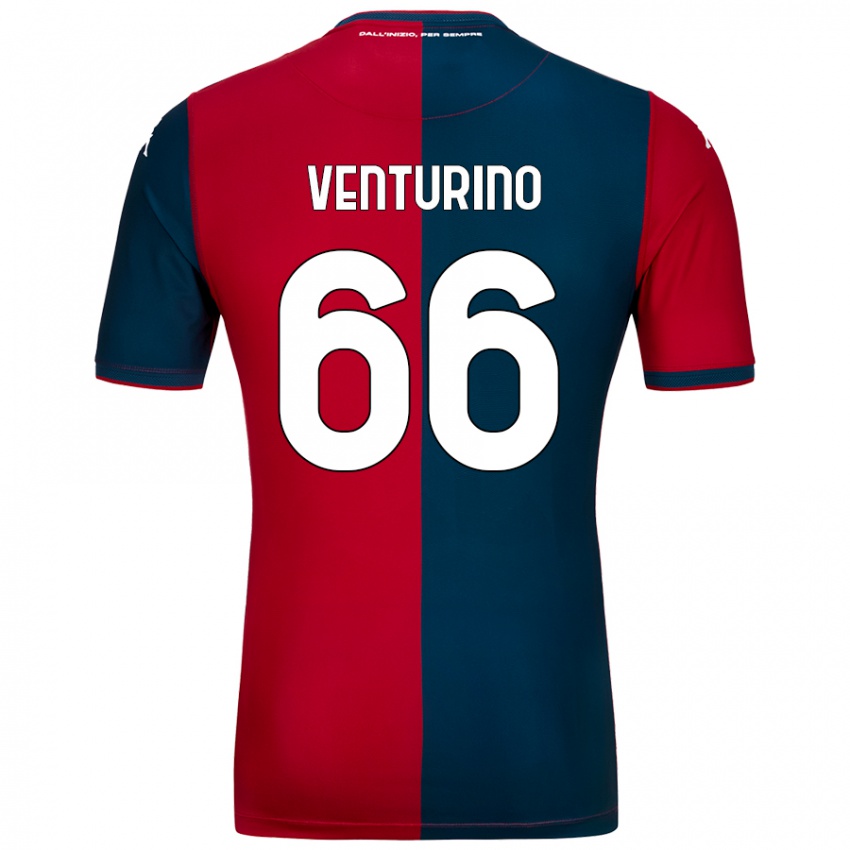 Kinder Lorenzo Venturino #66 Rot Dunkelblau Heimtrikot Trikot 2024/25 T-Shirt Österreich