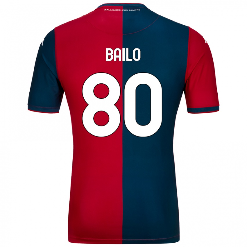 Kinder Giorgio Bailo #80 Rot Dunkelblau Heimtrikot Trikot 2024/25 T-Shirt Österreich