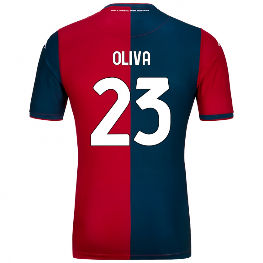 Kinder Eleonora Oliva #23 Rot Dunkelblau Heimtrikot Trikot 2024/25 T-Shirt Österreich