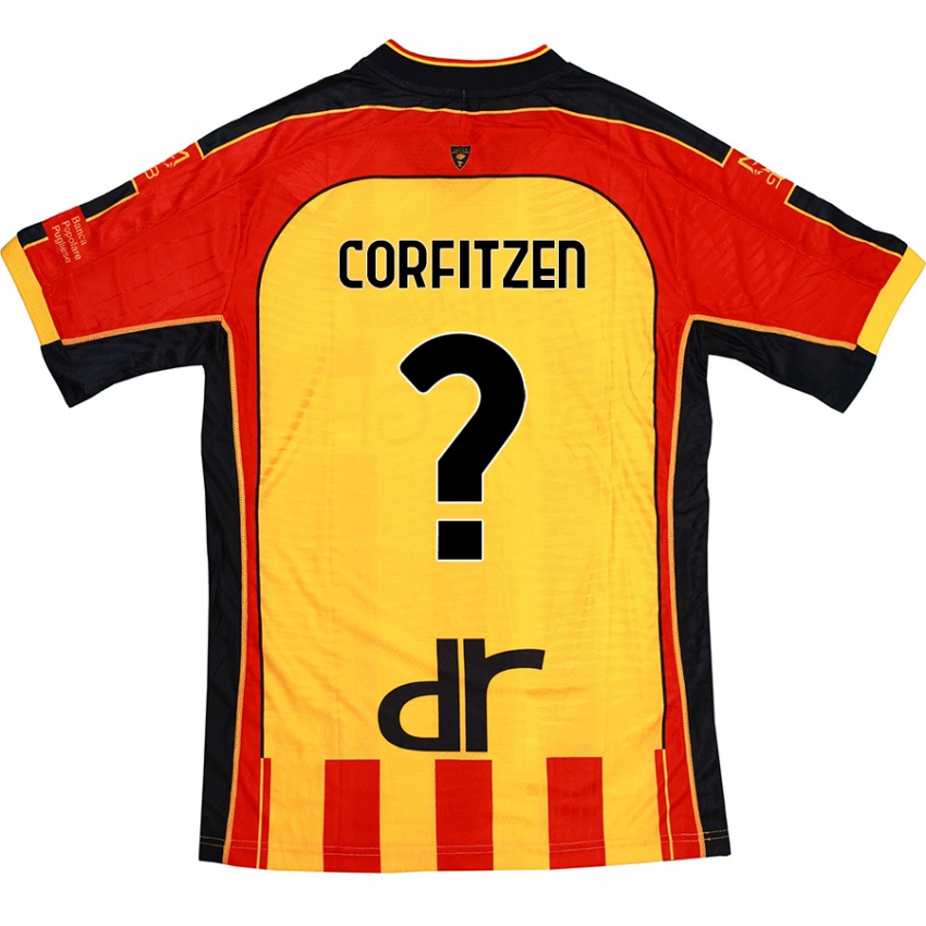 Kinder Jeppe Corfitzen #0 Gelb Rot Heimtrikot Trikot 2024/25 T-Shirt Österreich