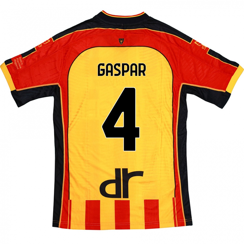 Kinder Kialonda Gaspar #4 Gelb Rot Heimtrikot Trikot 2024/25 T-Shirt Österreich