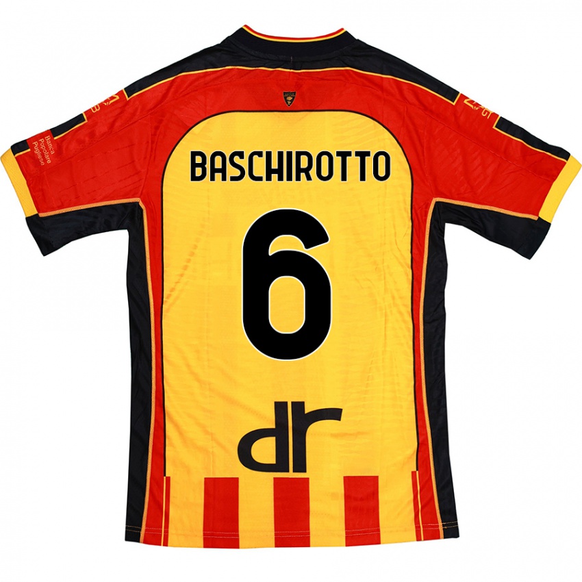 Kinder Federico Baschirotto #6 Gelb Rot Heimtrikot Trikot 2024/25 T-Shirt Österreich