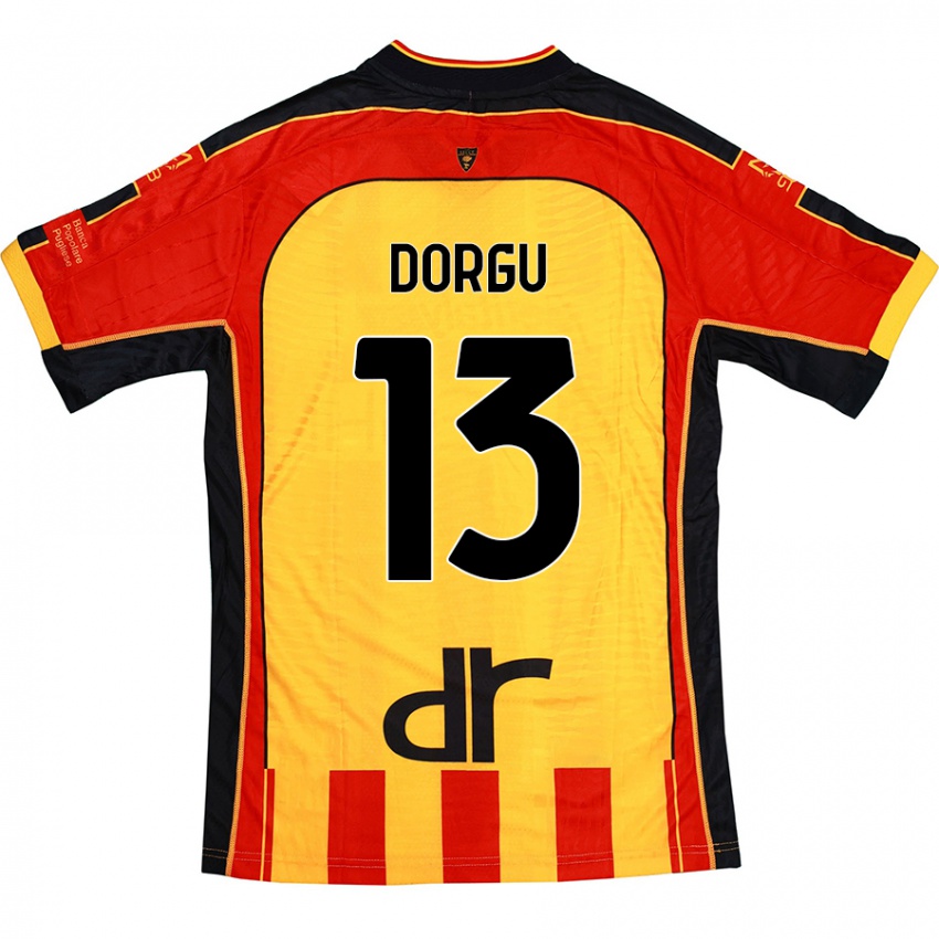 Kinder Patrick Dorgu #13 Gelb Rot Heimtrikot Trikot 2024/25 T-Shirt Österreich