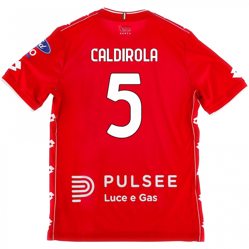 Kinder Luca Caldirola #5 Rot Weiß Heimtrikot Trikot 2024/25 T-Shirt Österreich