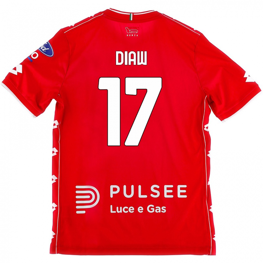 Kinder Davide Diaw #17 Rot Weiß Heimtrikot Trikot 2024/25 T-Shirt Österreich