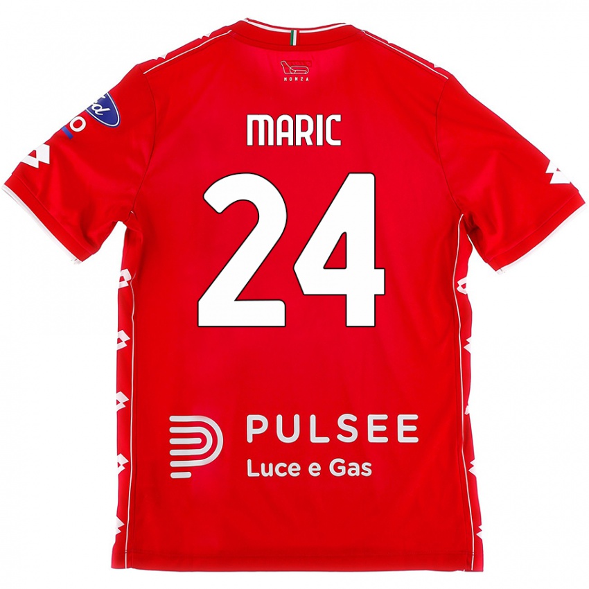 Kinder Mirko Maric #24 Rot Weiß Heimtrikot Trikot 2024/25 T-Shirt Österreich