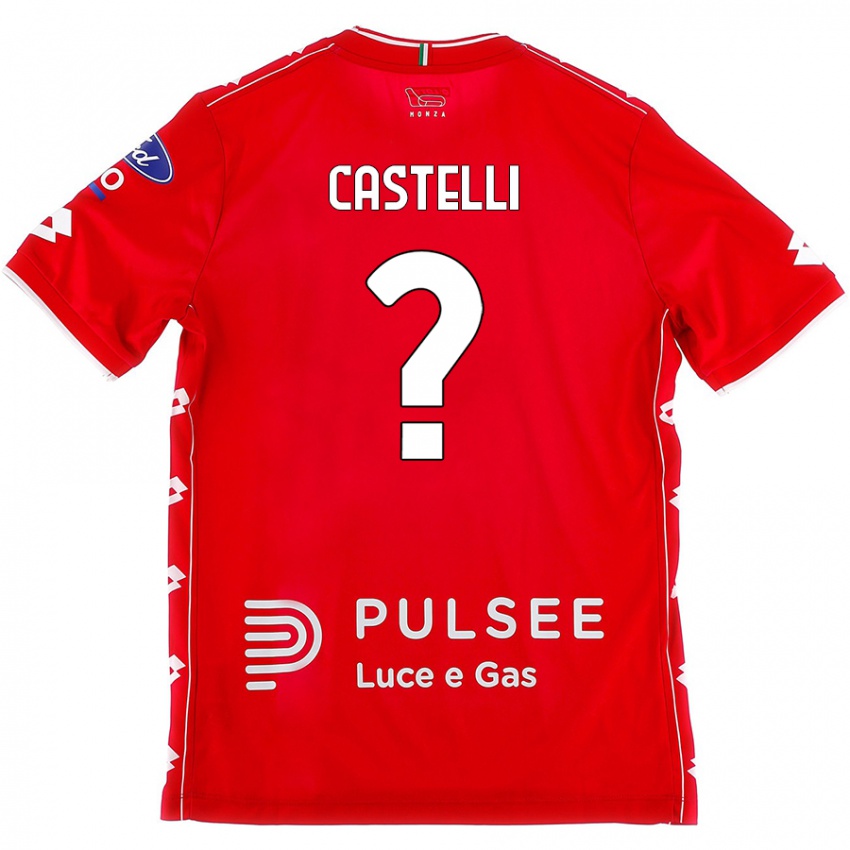 Kinder Davide Castelli #0 Rot Weiß Heimtrikot Trikot 2024/25 T-Shirt Österreich