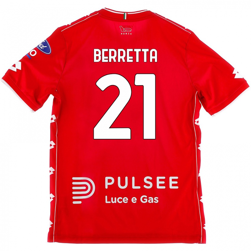 Kinder Alessandro Berretta #21 Rot Weiß Heimtrikot Trikot 2024/25 T-Shirt Österreich