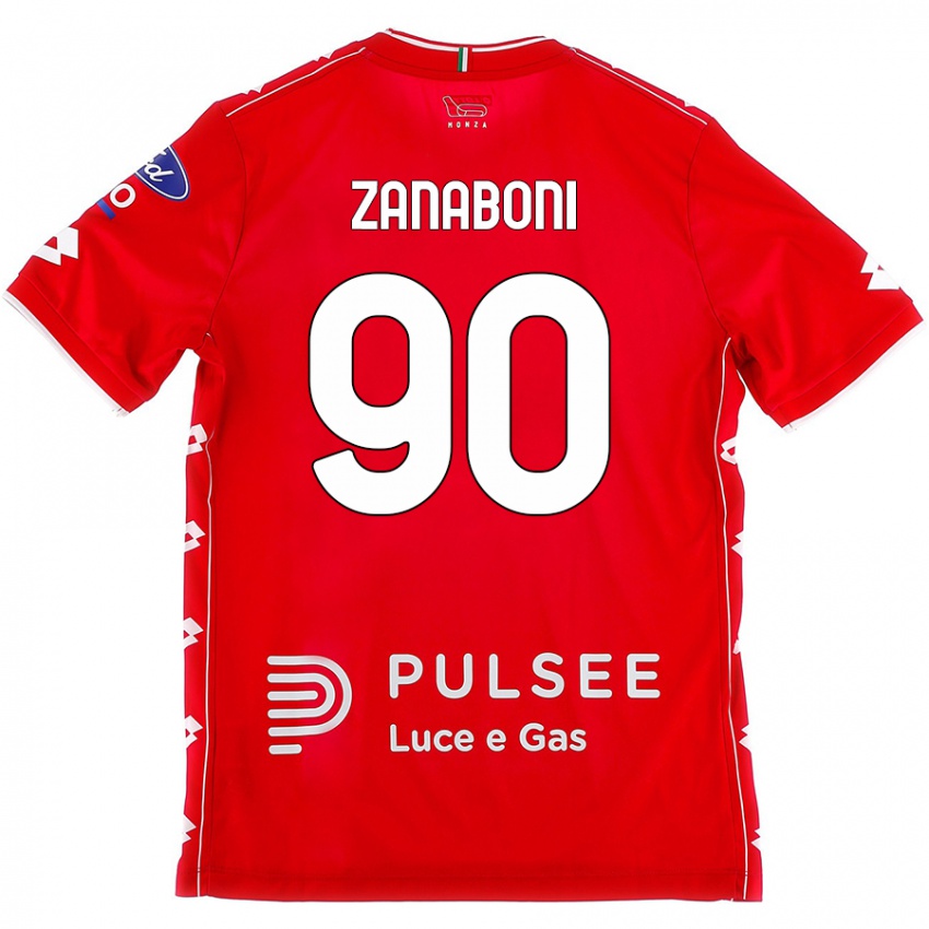 Kinder Emanuele Zanaboni #90 Rot Weiß Heimtrikot Trikot 2024/25 T-Shirt Österreich