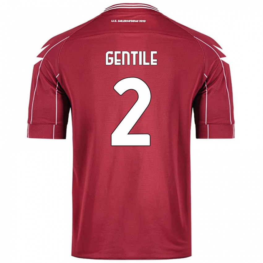 Kinder Davide Gentile #2 Burgundrot Heimtrikot Trikot 2024/25 T-Shirt Österreich