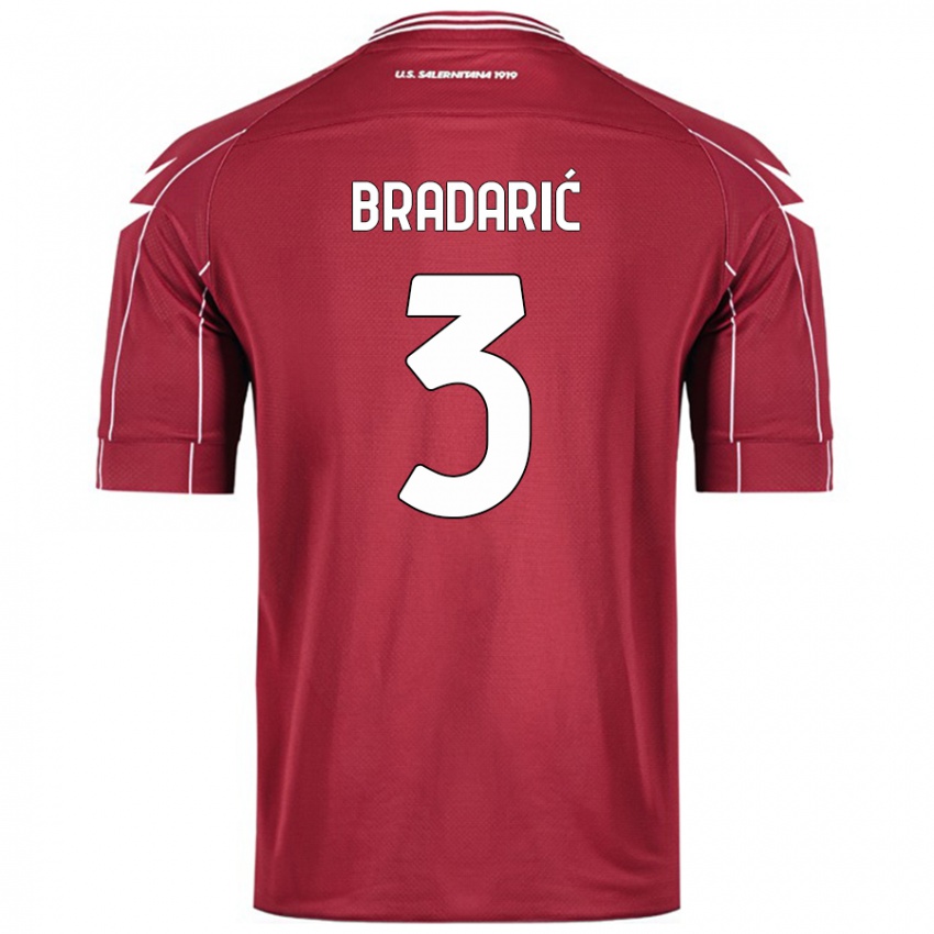 Kinder Domagoj Bradarić #3 Burgundrot Heimtrikot Trikot 2024/25 T-Shirt Österreich