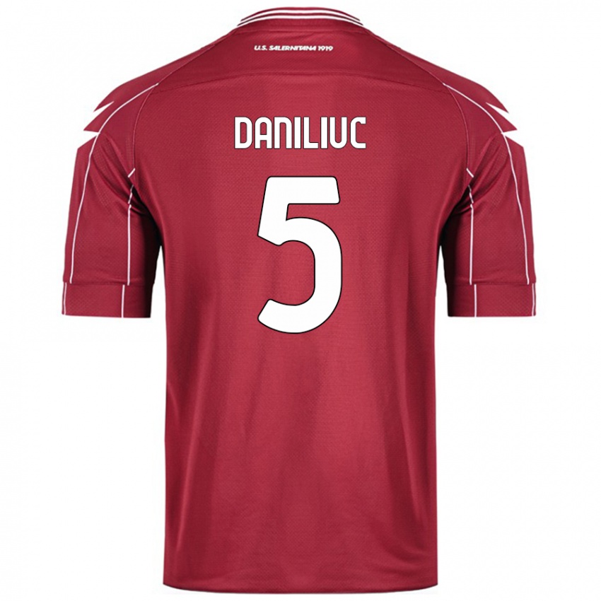 Kinder Flavius Daniliuc #5 Burgundrot Heimtrikot Trikot 2024/25 T-Shirt Österreich