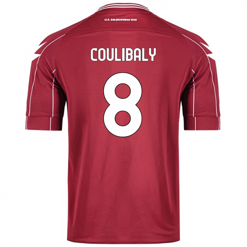 Kinder Mamadou Coulibaly #8 Burgundrot Heimtrikot Trikot 2024/25 T-Shirt Österreich