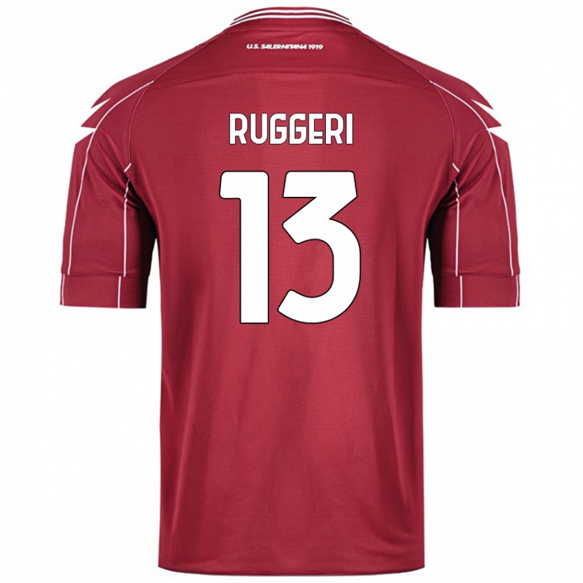 Kinder Fabio Ruggeri #13 Burgundrot Heimtrikot Trikot 2024/25 T-Shirt Österreich