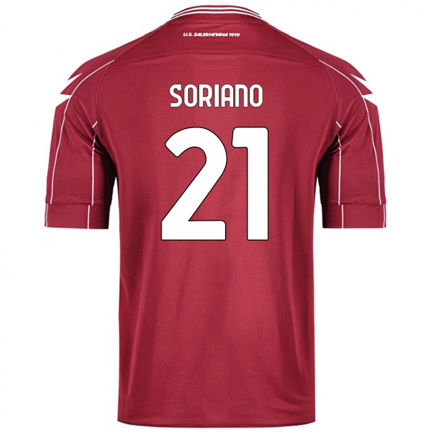 Kinder Roberto Soriano #21 Burgundrot Heimtrikot Trikot 2024/25 T-Shirt Österreich