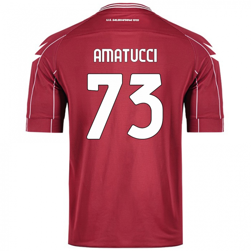 Kinder Lorenzo Amatucci #73 Burgundrot Heimtrikot Trikot 2024/25 T-Shirt Österreich